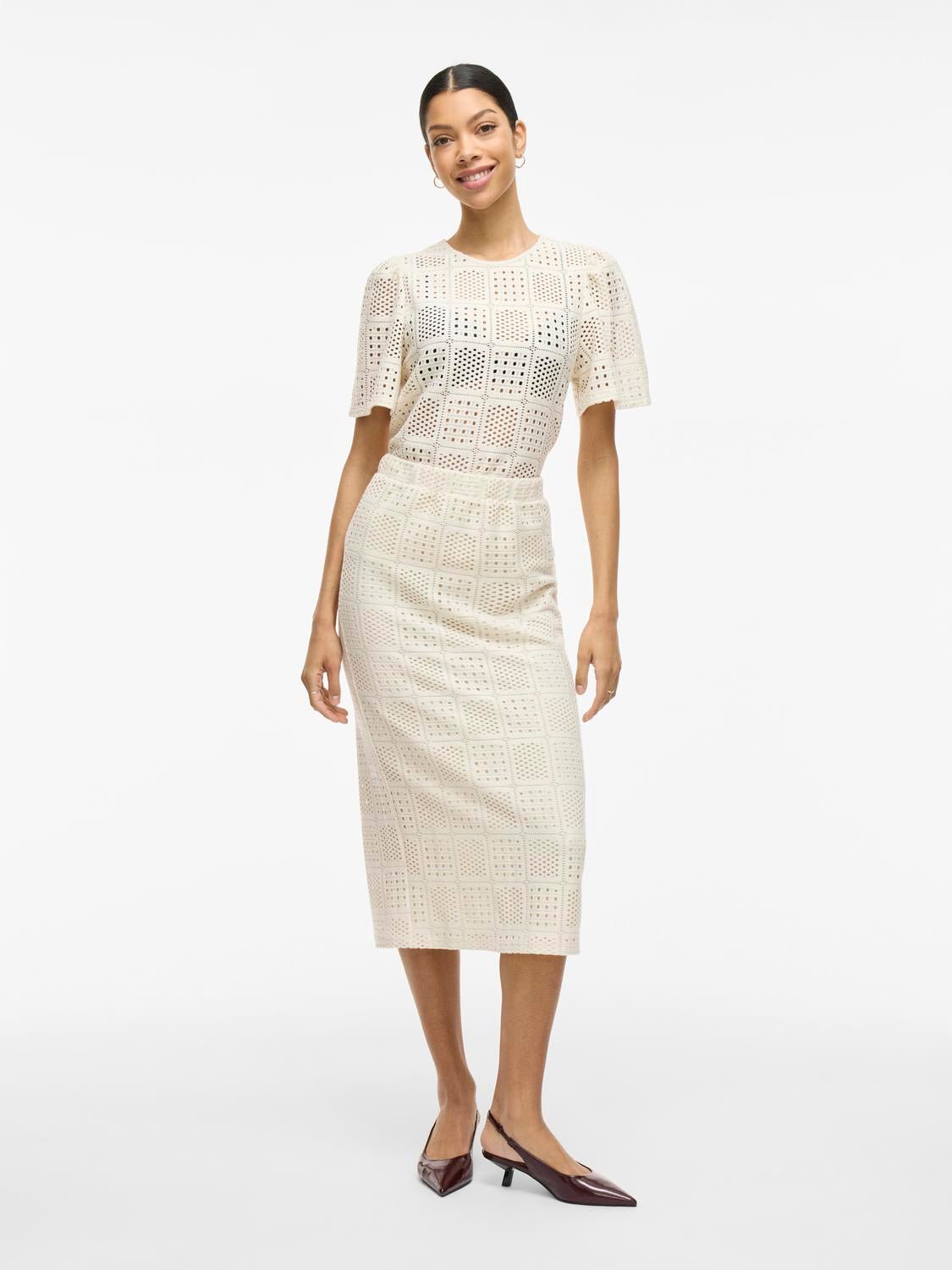 VINOVIRA Midi Skirt - Birch - VERO MODA & VILA Bergvik